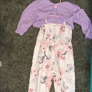 Floral Kids Bottoms - Pink and White